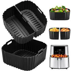 Air Fryer Silicone Liners Square for Chefman 8QT Air Fryer, 3 Pack Reusable Silicone Pot Baking Accessories for Instant, Nuwave, Gourmia and other 8QT to 10QT Large AirFryer, 2 In 1 Liners Air Fryer Silicone Liners Square for Chefman 8QT Air Fryer, 3 Pack Reusable Silicone Pot Baking Accessories for Instant, Nuwave, Gourmia and other 8QT to 10QT Large AirFryer, 2 In 1 Liners