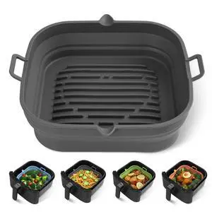 Silicone Air Fryer Liners Square - Reusable Airfryer Collapsible Basket - Easy to Clean Air Fryers Pot for 5.8 to 8 Qt Baking Tray Oven Accessories, 8.5 Inch Large Silicone Air Fryer Liners Square - Reusable Airfryer Collapsible Basket - Easy to Clean Air Fryers Pot for 5.8 to 8 Qt Baking Tray Oven Accessories, 8.5 Inch Large