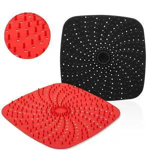 Upgrade Reusable Air Fryer Liners with Raised Silicone | Patented Product | BPA Free Non-Stick Air Fryer Mats | Air Fryer Silicone Tray Accessories | 2 Size Options 9 Inch Square Upgrade Reusable Air Fryer Liners with Raised Silicone | Patented Product | BPA Free Non-Stick Air Fryer Mats | Air Fryer Silicone Tray Accessories | 2 Size Options 9 Inch Square