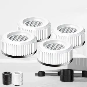 Round Anti Vibration Pads for Washing Machine, Stackable 1.1/2.3/3.5 Inch Heightening Support for Washer Dryer Furniture Legs, Shock Absorbing Noise Reducing Rubber Floor Protectors(White 4 Pack) Round Anti Vibration Pads for Washing Machine, Stackable 1.1/2.3/3.5 Inch Heightening Support for Washer Dryer Furniture Legs, Shock Absorbing Noise Reducing Rubber Floor Protectors(White 4 Pack)