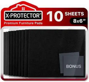 Felt Furniture Pads X-PROTECTOR 10 PCS - Premium 8 x 6 x 1/5 Heavy Duty Black Felt Sheets! Cut Large Furniture Pads to The Size You Need - The Best Felt Floor Protectors for Any Hard Floor! Felt Furniture Pads X-PROTECTOR 10 PCS - Premium 8 x 6 x 1/5 Heavy Duty Black Felt Sheets! Cut Large Furniture Pads to The Size You Need - The Best Felt Floor Protectors for Any Hard Floor!