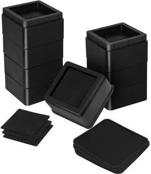 Adjustable Bed Risers 2 Inch, Black, 8-Pack Adjustable Bed Risers 2 Inch, Black, 8-Pack