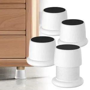 Adjustable Bed Risers Heavy Duty 1.6-2.6 Inch Furniture Riser 4 Pack White Adjustable Bed Risers Heavy Duty 1.6-2.6 Inch Furniture Riser 4 Pack White