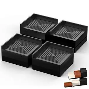 Furniture Risers, Tclouda Bed/Sofa/Desk/Table/Chair Leg/Fridge Lifts to 1.5, 3 and 4 in, Rectangle Adjustable Risers Blocks for Extenders, Heavy Duty Supports Up to 1300 Lbs, 1.5 in-Black-Square Furniture Risers, Tclouda Bed/Sofa/Desk/Table/Chair Leg/Fridge Lifts to 1.5, 3 and 4 in, Rectangle Adjustable Risers Blocks for Extenders, Heavy Duty Supports Up to 1300 Lbs, 1.5 in-Black-Square