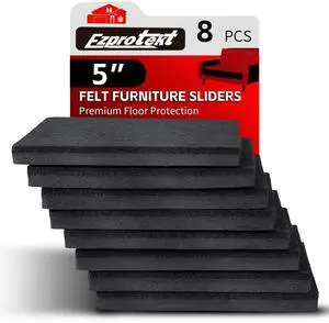 5" Square Felt Furniture Movers Sliders for Hardwood Floors, 8 Pcs Reusable Felt Furniture Moving Pads for Heavy Duty Bed Sofa Fridge Couch, Move Item Easily and Quickly (Black) 5" Square Felt Furniture Movers Sliders for Hardwood Floors, 8 Pcs Reusable Felt Furniture Moving Pads for Heavy Duty Bed Sofa Fridge Couch, Move Item Easily and Quickly (Black)