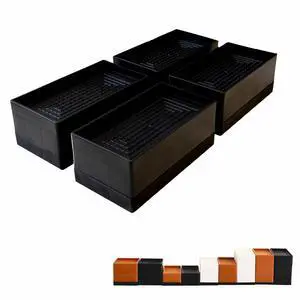4Pcs Bed Risers Heavy Duty Adjustable 1.57" Furniture Risers Black 4Pcs Bed Risers Heavy Duty Adjustable 1.57" Furniture Risers Black