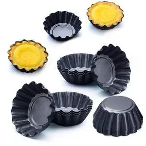 12 Packs Egg Tart Mold, Size 2.6 x 0.9inch, Cupcake Cake Muffin Mold Tin Pan Baking Tool, Carbon Steel 12 Packs Egg Tart Mold, Size 2.6 x 0.9inch, Cupcake Cake Muffin Mold Tin Pan Baking Tool, Carbon Steel