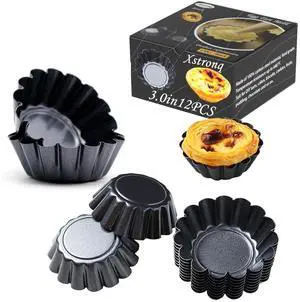 Egg Tart Molds 12PCS Tart Pan 3inch, Mini Carbon Steel Non Stick Tart Pans, Tart Molds For Baking (3 inch) Egg Tart Molds 12PCS Tart Pan 3inch, Mini Carbon Steel Non Stick Tart Pans, Tart Molds For Baking (3 inch)