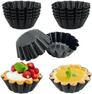 14PCS Egg Tart Molds, Non Stick Mini Tart Pans, 2.6-Inch Fluted Mini Pie Pans for Baking 14PCS Egg Tart Molds, Non Stick Mini Tart Pans, 2.6-Inch Fluted Mini Pie Pans for Baking