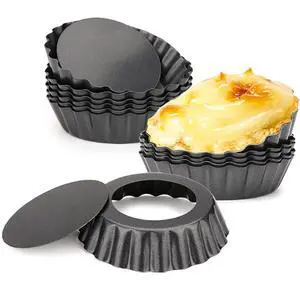12 pcs Egg Tart Molds, 3" Mini Tart Pans Removable Bottom, Cupcake Cake Muffin Mold Tin Pan Baking Tool, Reusable Quiche Bakeware Carbon Steel for Pies, Quiche, Cheese Cakes, Desserts 12 pcs Egg Tart Molds, 3" Mini Tart Pans Removable Bottom, Cupcake Cake Muffin Mold Tin Pan Baking Tool, Reusable Quiche Bakeware Carbon Steel for Pies, Quiche, Cheese Cakes, Desserts