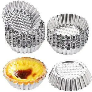30 PCS Egg Tart Mold for Baking, 3.8 Inch Stainless Steel Mini Tart Tin Pans, Ensaymada Molder Filipino, Pie Tartlet Cupcake Cake Muffin Mold 30 PCS Egg Tart Mold for Baking, 3.8 Inch Stainless Steel Mini Tart Tin Pans, Ensaymada Molder Filipino, Pie Tartlet Cupcake Cake Muffin Mold