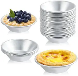 25 Pack Egg Tart Molds, Puto Molder Cookie Steamer Dessert Molds, Small Aluminum Nonstick Pans Pie Molds for Baking Pies Cupcakes Mini Cakes Puddings Jellies 25 Pack Egg Tart Molds, Puto Molder Cookie Steamer Dessert Molds, Small Aluminum Nonstick Pans Pie Molds for Baking Pies Cupcakes Mini Cakes Puddings Jellies