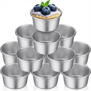 10 Pieces Individual Flan Molds Egg Tart Molds Pudding Cups Mini Chocolate Molten Pans Carbon Steel Cupcake Cake Cookie, Round Nonstick Popover Bakeware Tumblers(2.6 x 2 x 1.3 Inch) 10 Pieces Individual Flan Molds Egg Tart Molds Pudding Cups Mini Chocolate Molten Pans Carbon Steel Cupcake Cake Cookie, Round Nonstick Popover Bakeware Tumblers(2.6 x 2 x 1.3 Inch)