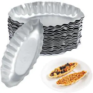 21 Pieces Egg Tart Molds for Baking Stainless Steel Boat Shape Tart Pans Reusable Pie Tartlet Tart Tins Cupcake Cake Muffin Mold Baking Tool 21 Pieces Egg Tart Molds for Baking Stainless Steel Boat Shape Tart Pans Reusable Pie Tartlet Tart Tins Cupcake Cake Muffin Mold Baking Tool