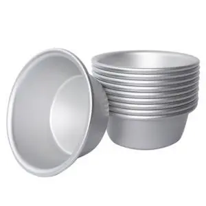 Aluminum Alloy Tart Pan, 3 Inch Cute Flan Mold, 10 Pieces Egg Tart Molds for Baking Pastel de Nata, Pie, Tartlet, Popover - Silver Tin Aluminum Alloy Tart Pan, 3 Inch Cute Flan Mold, 10 Pieces Egg Tart Molds for Baking Pastel de Nata, Pie, Tartlet, Popover - Silver Tin