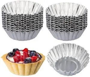 20 Pack Egg Tart Pans, 2.6 x 0.8in Small Metal Cupcake Pans Pie Cookie Muffin Tins Reusable Baking Mold Cups 20 Pack Egg Tart Pans, 2.6 x 0.8in Small Metal Cupcake Pans Pie Cookie Muffin Tins Reusable Baking Mold Cups