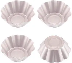 Mini Pudding Pan Set, 3-Inch 4Pcs Non-Stick Egg Tart Mold Flower-shaped Pie Bread and Cake Pan Bakeware for Oven and Instant Pot Baking (Champagne Gold) Mini Pudding Pan Set, 3-Inch 4Pcs Non-Stick Egg Tart Mold Flower-shaped Pie Bread and Cake Pan Bakeware for Oven and Instant Pot Baking (Champagne Gold)