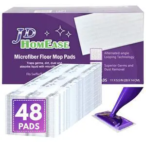 48 Pack Premium Microfiber Replacement Pads for Swiffer WetJet - Super Absorbent, Lint-Free, Durable-11"x5.5", Perfect Fit Swiffer WetJet Mop - Safe on Hardwood, Tile, Vinyl 48 Pack Premium Microfiber Replacement Pads for Swiffer WetJet - Super Absorbent, Lint-Free, Durable-11"x5.5", Perfect Fit Swiffer WetJet Mop - Safe on Hardwood, Tile, Vinyl