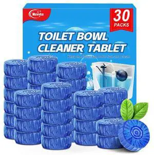 Toilet Bowl Cleaner Tablets Blue Toilet Tank Cleaners, Septic-Safe Hard Water Stain Remove, Bathroom Automatic Toilet Cleaning & Deodorizer, Fresh Scent - 30 Tabs Toilet Bowl Cleaner Tablets Blue Toilet Tank Cleaners, Septic-Safe Hard Water Stain Remove, Bathroom Automatic Toilet Cleaning & Deodorizer, Fresh Scent - 30 Tabs