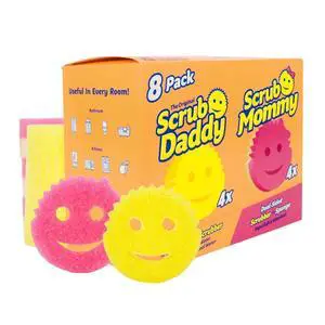 Original (4) + Scrub Mommy Kitchen Sponges (4) - Scratch-Free Dish Scrubber - Multipurpose Kitchen Cleaning Sponges - BPA Free Polymer Foam - Stain & Odor Resistant (8 Pack) Original (4) + Scrub Mommy Kitchen Sponges (4) - Scratch-Free Dish Scrubber - Multipurpose Kitchen Cleaning Sponges - BPA Free Polymer Foam - Stain & Odor Resistant (8 Pack)