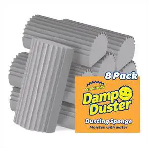 Damp Duster Dusting Sponges (8 Count) - Dust Remover for Household Cleaning - Duster for Vents, Railings & Blinds - Reusable Baseboard Cleaner Damp Duster Dusting Sponges (8 Count) - Dust Remover for Household Cleaning - Duster for Vents, Railings & Blinds - Reusable Baseboard Cleaner