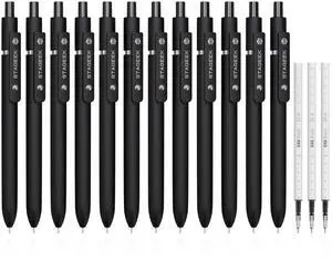 Black Gel Pens GX3, 12Pcs Fine Point Smooth Writing Pens with 3 Extra Refills, Quick Dry Black Ink Pens for Journaling, Office, Note Taking, School Supplies, Nurse Aesthetic(Black) Black Gel Pens GX3, 12Pcs Fine Point Smooth Writing Pens with 3 Extra Refills, Quick Dry Black Ink Pens for Journaling, Office, Note Taking, School Supplies, Nurse Aesthetic(Black)