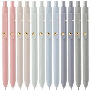Gel Pens Set,12 Pcs 0.5mm Retractable Quick Dry Black Ink Pens Gel Pens Set,12 Pcs 0.5mm Retractable Quick Dry Black Ink Pens