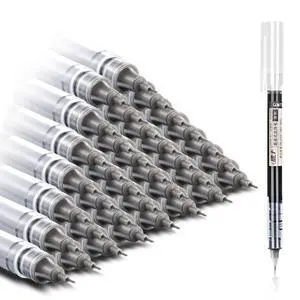 36 Pieces Rolling Ball Pens, Quick Dry Ink 0.5 mm Extra Fine Point Pens Liquid Ink Pen Rollerball Pens (Black-36 PCS) 36 Pieces Rolling Ball Pens, Quick Dry Ink 0.5 mm Extra Fine Point Pens Liquid Ink Pen Rollerball Pens (Black-36 PCS)