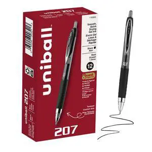 207 Gel Pens, Black Ink, 1.0mm Bold Point, Retractable, 12 Count 207 Gel Pens, Black Ink, 1.0mm Bold Point, Retractable, 12 Count