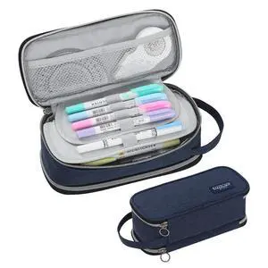 Large Pencil Case for Boys Teens Kids School Pencil Bag with Zipper Blue Large Pencil Case for Boys Teens Kids School Pencil Bag with Zipper Blue