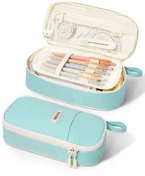 Cute Pencil Case, Aesthetic Pen Pouch, Colored Large Pencil Bag with Zipper, Kawaii Stationery Storage and Organizer, School Supplies for Teen and Adult Girls, Mint Green Cute Pencil Case, Aesthetic Pen Pouch, Colored Large Pencil Bag with Zipper, Kawaii Stationery Storage and Organizer, School Supplies for Teen and Adult Girls, Mint Green
