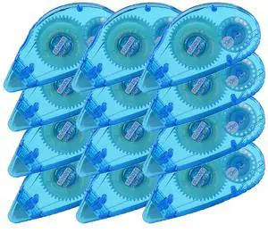 Glue Runner Permanent, Double Sided Adhesive Scrapbook Runner Tape Roller, 0.3-inch by 360-Inch, Permanent Adhesive Dots Roller Applicator, 12 Pack - Blue Glue Runner Permanent, Double Sided Adhesive Scrapbook Runner Tape Roller, 0.3-inch by 360-Inch, Permanent Adhesive Dots Roller Applicator, 12 Pack - Blue