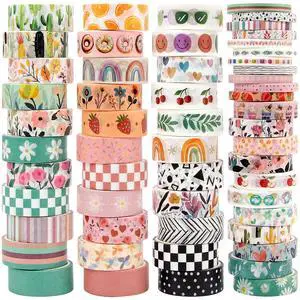 55 Rolls Holiday Washi Tape Set - Decorative Tape Seasonal Bohemian Colored Tape, Cute Washi Tapes for Journaling Supplies, Scrapbooking Supplies kit, Summer Scrapbook Supplies 55 Rolls Holiday Washi Tape Set - Decorative Tape Seasonal Bohemian Colored Tape, Cute Washi Tapes for Journaling Supplies, Scrapbooking Supplies kit, Summer Scrapbook Supplies
