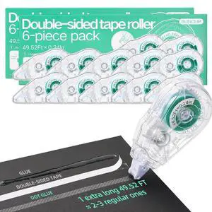 12-Pack Scrapbook Glue Tape Runner, 49.52ft No Residue Double-Sided 12-Pack Scrapbook Glue Tape Runner, 49.52ft No Residue Double-Sided