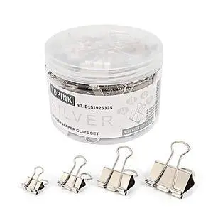 Binder Paper Clips, Assorted Sizes Set (Mini, Small, Medium, Large) for Office School and Home Supplies (Silver) Binder Paper Clips, Assorted Sizes Set (Mini, Small, Medium, Large) for Office School and Home Supplies (Silver)