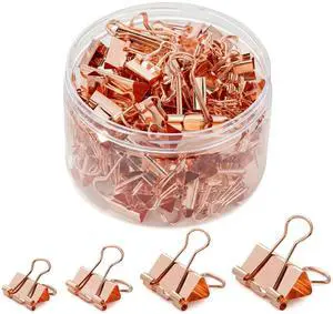 Rose Gold Binder Clips, 100PCS, Assorted Sizes Rose Gold Binder Clips, 100PCS, Assorted Sizes