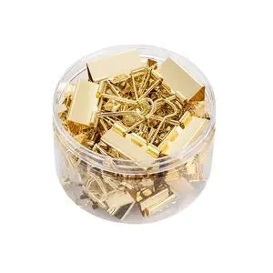 Binder Clip Paper Clamps, Assorted Sizes (Mini, Small, Medium, Large), 100 Pcs Clips for Office School Supplies (Gold) Binder Clip Paper Clamps, Assorted Sizes (Mini, Small, Medium, Large), 100 Pcs Clips for Office School Supplies (Gold)