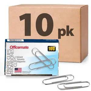Giant Paper Clips, Pack of 10 Boxes of 100 Clips Each (1,000 Clips Total) (99914) Giant Paper Clips, Pack of 10 Boxes of 100 Clips Each (1,000 Clips Total) (99914)