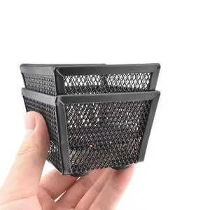 Stackable Paper Clip Mesh Holder cup 2.2" Height 2 Pack Black Sturdy PaperClip Holder Container for Desk Drawer Organizer Collection for Home Office School Soft Foam Feet No Sharp Edges Stackable Paper Clip Mesh Holder cup 2.2" Height 2 Pack Black Sturdy PaperClip Holder Container for Desk Drawer Organizer Collection for Home Office School Soft Foam Feet No Sharp Edges