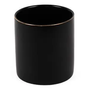 Ceramic Pencil Holder for Desk - Cute Gold Trim Pen Aesthetic Makeup Brush Cup Holder Organizer for Desktop Storage Stationery Office Home Supplies, Black Ceramic Pencil Holder for Desk - Cute Gold Trim Pen Aesthetic Makeup Brush Cup Holder Organizer for Desktop Storage Stationery Office Home Supplies, Black