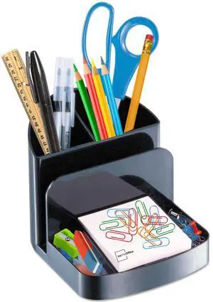 Office Supplies Desk Organizer, Multifunctional Plastic Desk Storage Organizer,6 Compartments, Black Office Supplies Desk Organizer, Multifunctional Plastic Desk Storage Organizer,6 Compartments, Black