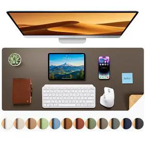 Dual-Sided Desk Pad - Leather Desk Mat, Natural Cork Desk Pad Protector, Large Mouse Pad for Desk, Waterproof Desk Blotter Pad, Desk Writing Pad for Office Work/Home, Coffee (35.4" x 15.7") Dual-Sided Desk Pad - Leather Desk Mat, Natural Cork Desk Pad Protector, Large Mouse Pad for Desk, Waterproof Desk Blotter Pad, Desk Writing Pad for Office Work/Home, Coffee (35.4" x 15.7")