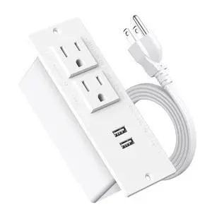 Conference Recessed Power Strip Socket 6.56Ft Cord,Desktop Power Grommet Power Strip with 2-Outlet & 2 USB Ports,Furniture Flush Mount Charging Station,Desk Outlet for Side Table or End Table(White) Conference Recessed Power Strip Socket 6.56Ft Cord,Desktop Power Grommet Power Strip with 2-Outlet & 2 USB Ports,Furniture Flush Mount Charging Station,Desk Outlet for Side Table or End Table(White)