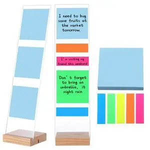 2 Pcs Acrylic Monitor Memo Board with Removable Stand 2 Pcs Acrylic Monitor Memo Board with Removable Stand
