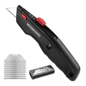 Premium Utility Knife, Retractable All Metal Heavy Duty Box Cutter, Quick Change Blade Razor Knife, with 10 Extra Blades Premium Utility Knife, Retractable All Metal Heavy Duty Box Cutter, Quick Change Blade Razor Knife, with 10 Extra Blades