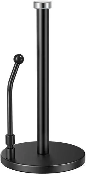 Paper Towel Holder Countertop, Non-Slip Weighted Base, Black Paper Towel Holder Countertop, Non-Slip Weighted Base, Black
