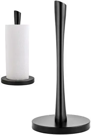 Stainless Steel Paper Towel Holder, Kitchen Countertop Stand Black Stainless Steel Paper Towel Holder, Kitchen Countertop Stand Black