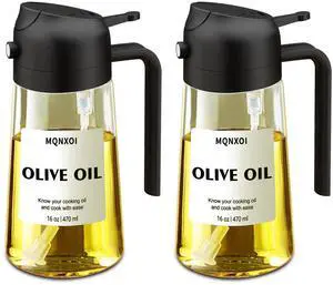 Olive Oil Sprayer for Cooking, 16oz Glass 2 in 1 Oil Dispenser Bottle Olive Oil Sprayer for Cooking, 16oz Glass 2 in 1 Oil Dispenser Bottle
