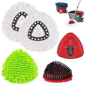 Mop Replace Heads for Ocedar Easywring 1 Tank Spin Mops Heads Replacement for O Cedar Include 2 Pack Microfiber Mopping Refills 1 Green Chenille Pad 1 Scrubber Brush & 1 Mop Base for Home Cleaning Mop Replace Heads for Ocedar Easywring 1 Tank Spin Mops Heads Replacement for O Cedar Include 2 Pack Microfiber Mopping Refills 1 Green Chenille Pad 1 Scrubber Brush & 1 Mop Base for Home Cleaning