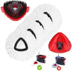 4 Pack Microfiber Mop Replacement Heads Compatible with Ocedar EasyWring 1-Tank System - Includes 1 Mop Scrub Brush Head, 1 Mop Base, Easy Cleaning Mop Head Refills (White) 4 Pack Microfiber Mop Replacement Heads Compatible with Ocedar EasyWring 1-Tank System - Includes 1 Mop Scrub Brush Head, 1 Mop Base, Easy Cleaning Mop Head Refills (White)